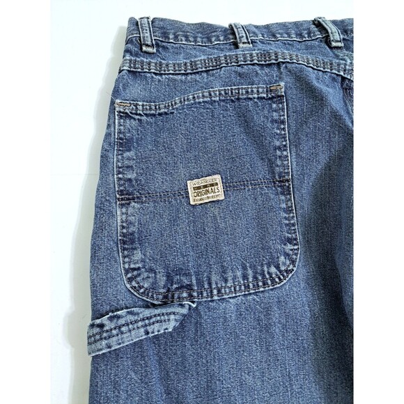 Wrangler Jeans Carpenter Men's 36x30 Blue Denim Pockets Pants Distressed - Picture 8 of 10